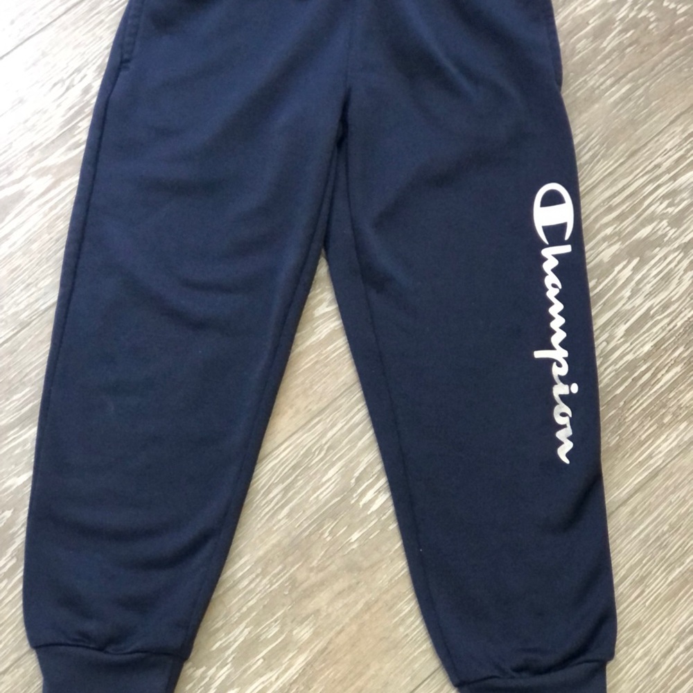 Champion Blue Sweatpants with Elastic Cuffs and Logo